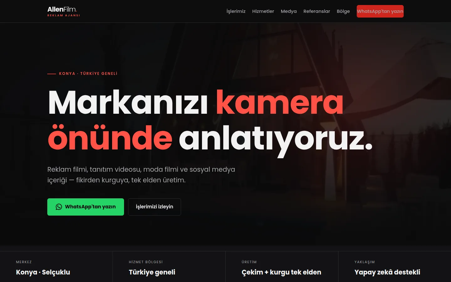 Allen Film web sitesi ekran görüntüsü